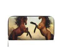 Hnnkloy Jumping Horse Printed, PU Leather Wallets Large Capacity Clutch Wallet for Men Women