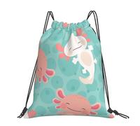 Hnnkloy Kawaii Baby Cute Axolotl, Drawstring Backpack Unisex Sport Gym Bag Casual Daypack Drawstring Sackpack