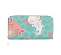 Hnnkloy Kawaii Baby Cute Axolotl, PU Leather Wallets Large Capacity Clutch Wallet for Men Women