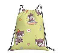 Hnnkloy Kawaii Raccoon Cute, Drawstring Backpack Unisex Sport Gym Bag Casual Daypack Drawstring Sackpack
