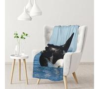 Hnnkloy Killer Whale Printed,Soft Blanket for Couch Sofa Bed Warm Anti-Pilling Flannel Plush Throw Blanket 76 X 102 cm