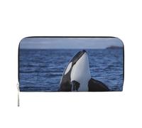 Hnnkloy Killer Whales Orca, PU Leather Wallets Large Capacity Clutch Wallet for Men Women