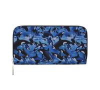 Hnnkloy Killer Whales Orcas Sea, PU Leather Wallets Large Capacity Clutch Wallet for Men Women