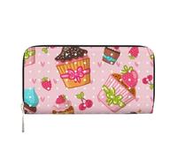 Hnnkloy Kitchen Cupcakes Muffins, PU Leather Wallets Large Capacity Clutch Wallet for Men Women