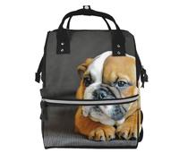 Hnnkloy Kneeling English Bulldog, Large Capacity Mummy Backpack Diaper Bag Travel Backpack for Outdoor
