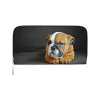 Hnnkloy Kneeling English Bulldog, PU Leather Wallets Large Capacity Clutch Wallet for Men Women