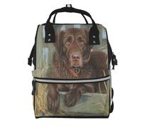 Hnnkloy Labrador Dog Lab Chocolate, Large Capacity Mummy Backpack Diaper Bag Travel Backpack for Outdoor