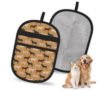 Hnnkloy Labrador Retrievers Dogs Cute Yellow Lab Chocolate Lab, 2 Pack Pet Hair Removal Gloves For Bed,Carpet,Clothes,Sofa,Static Grooming Glove For Dogs & Cats