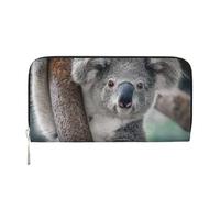 Hnnkloy Laid-Back Koala, PU Leather Wallets Large Capacity Clutch Wallet for Men Women