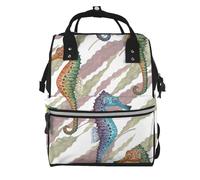 Hnnkloy Laminaria Seahorse, Large Capacity Mummy Backpack Diaper Bag Travel Backpack for Outdoor