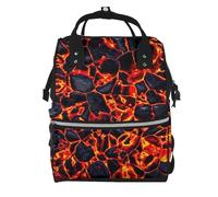 Hnnkloy Lava Melting Rocks Red Black, Large Capacity Mummy Backpack Diaper Bag Travel Backpack for Outdoor