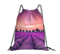 Hnnkloy Lavender Fields, Drawstring Backpack Unisex Sport Gym Bag Casual Daypack Drawstring Sackpack