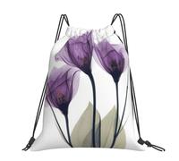 Hnnkloy Lavender Purple Hope Flowers, Drawstring Backpack Unisex Sport Gym Bag Casual Daypack Drawstring Sackpack