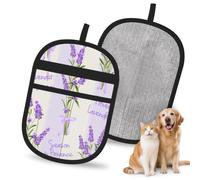 Hnnkloy Lavender Season Aroma Charming, 2 Pack Pet Hair Removal Gloves For Bed,Carpet,Clothes,Sofa,Static Grooming Glove For Dogs & Cats