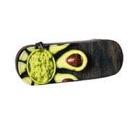 Hnnkloy Leather Pencil Case Organizer for Stationery Storage,Avocado Flower Made Palta Guacamole Food and Drink