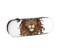 Hnnkloy Leather Pencil Case Organizer for Stationery Storage,Beautiful Lion Portrait