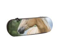 Hnnkloy Leather Pencil Case Organizer for Stationery Storage,Beautiful Palomino Horse Lavender