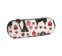 Hnnkloy Leather Pencil Case Organizer for Stationery Storage,Bernese Mountain Dog Valentines Day Design Love Dogs Cream