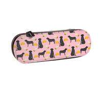 Hnnkloy Leather Pencil Case Organizer for Stationery Storage,Black Labrador Tacos Food Black Lab Novelty Dog