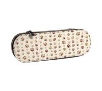 Hnnkloy Leather Pencil Case Organizer for Stationery Storage,Brown Footprints