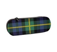 Hnnkloy Leather Pencil Case Organizer for Stationery Storage,Campbells Argyll Ancient Tartan Element Abstract