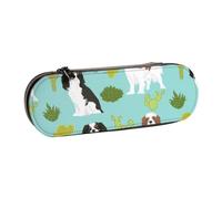 Hnnkloy Leather Pencil Case Organizer for Stationery Storage,Cavalier King Charles Spaniel