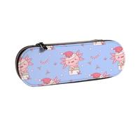 Hnnkloy Leather Pencil Case Organizer for Stationery Storage,Christmas Axolotl Santa in Gift