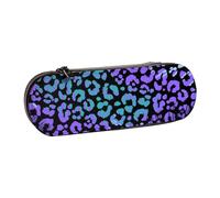 Hnnkloy Leather Pencil Case Organizer for Stationery Storage,Colorful Leopard Exotic Animal Print