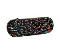Hnnkloy Leather Pencil Case Organizer for Stationery Storage,Colorful Math Formula Print