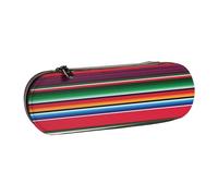 Hnnkloy Leather Pencil Case Organizer for Stationery Storage,Colorful Mexican Blanket Stripes