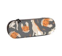Hnnkloy Leather Pencil Case Organizer for Stationery Storage,Cute Afghan Hound