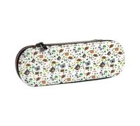 Hnnkloy Leather Pencil Case Organizer for Stationery Storage,Cute-Animal-Seamless-Pattern-Free-Vector
