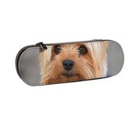 Hnnkloy Leather Pencil Case Organizer for Stationery Storage,Cutest Yorkies Dog