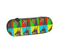 Hnnkloy Leather Pencil Case Organizer for Stationery Storage,Doberman Pinscher Dogs