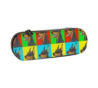 Hnnkloy Leather Pencil Case Organizer for Stationery Storage,Doberman Pinscher Dogs