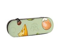 Hnnkloy Leather Pencil Case Organizer for Stationery Storage,Doodle Broccoli Cheese Avocado