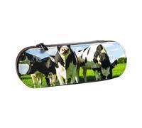 Hnnkloy Leather Pencil Case Organizer for Stationery Storage,Eating Cows On Summer Pasture
