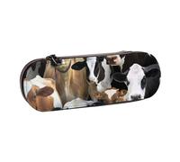 Hnnkloy Leather Pencil Case Organizer for Stationery Storage,Farm Animals Dairy Cows Cow