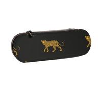 Hnnkloy Leather Pencil Case Organizer for Stationery Storage,Fashion Design Print On Beauty Leopard