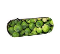 Hnnkloy Leather Pencil Case Organizer for Stationery Storage,Green Brussel Sprout Print