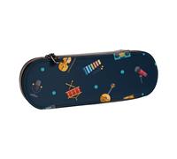 Hnnkloy Leather Pencil Case Organizer for Stationery Storage,Guitar Violin Musical Instrument Pattern