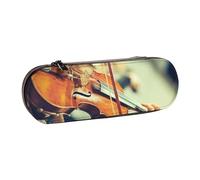 Hnnkloy Leather Pencil Case Organizer for Stationery Storage,Hand On The Strings of A Violin