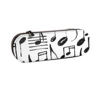 Hnnkloy Leather Pencil Case Organizer for Stationery Storage,Hand Sketch Musical Notes