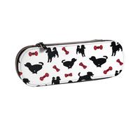 Hnnkloy Leather Pencil Case Organizer for Stationery Storage,Happy Poodle White