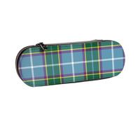 Hnnkloy Leather Pencil Case Organizer for Stationery Storage,Isle Man Laxey Manx District Tartan