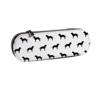 Hnnkloy Leather Pencil Case Organizer for Stationery Storage,Labrador Retriever Black On White