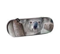 Hnnkloy Leather Pencil Case Organizer for Stationery Storage,Laid-Back Koala