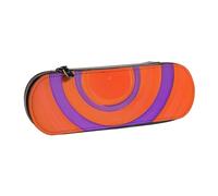 Hnnkloy Leather Pencil Case Organizer for Stationery Storage,Orange Circle Centre
