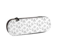 Hnnkloy Leather Pencil Case Organizer for Stationery Storage,Pineapple Outline On White