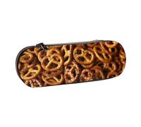 Hnnkloy Leather Pencil Case Organizer for Stationery Storage,Pretzels Bread Pattern
